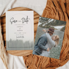 Forest Mountain Wedding Save the Date Kaart