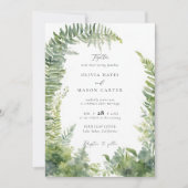 Forest Mountain Woodland Arch Elegante bruiloft Kaart (Voorkant)