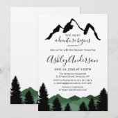 Forest Mountains Bridal Shower Uitnodiging (Voorkant / Achterkant)