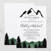 Forest Mountains Rehearsal Dinner Invitation Kaart (Voorkant / Achterkant)