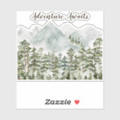 Forest Mountains Waterverf avontuur wacht Sticker (Vel)
