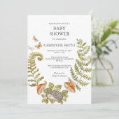 Forest Mushroom Baby shower Invitation Kaart (Staand voorkant)