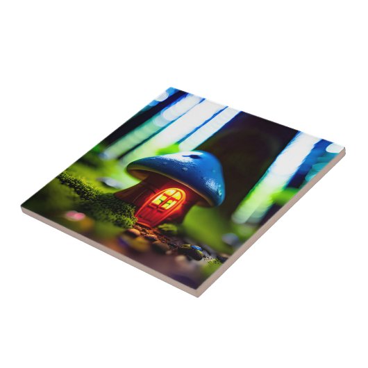 Forest Mushroom House Tegeltje (Zijkant)