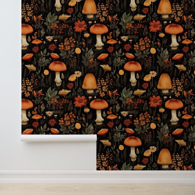 Forest Mushroom Path digitale kunst Behang (Applicatie)