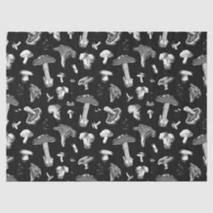 Forest Mushroom Pattern Donkergrijs Tissuepapier