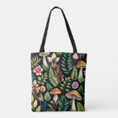 Forest Mushroom Woodland Pattern Art Tote Bag (Achterkant)