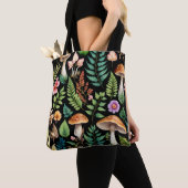 Forest Mushroom Woodland Pattern Art Tote Bag (Dichtbij)
