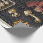 Forest Mushrooms Cottage Ephemera Black Decoupage Cadeaupapier (Hoek)