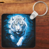 Forest Mystic Wild White Tiger Sleutelhanger (Achterkant)