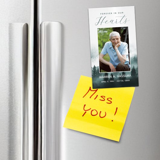 Forest Nature Funeral Memorial Prayer Photo Magnetisch Visitekaartje