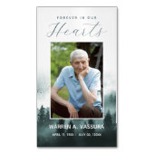 Forest Nature Funeral Memorial Prayer Photo Magnetisch Visitekaartje (Voorkant Verticaal)