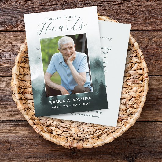 Forest Natuur Funeral Memorial gebedskaart Visitekaartje