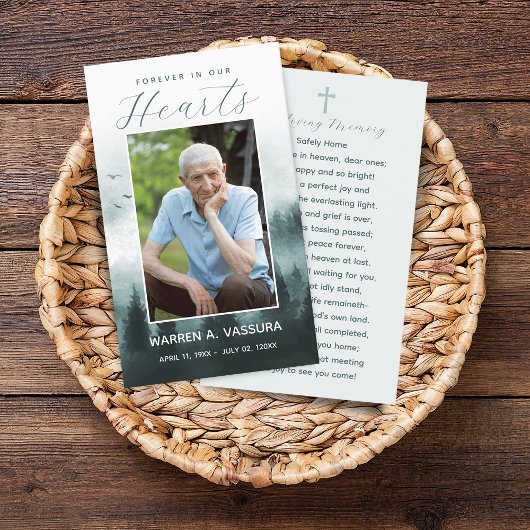 Forest Natuur Funeral Memorial gebedskaart Visitekaartje