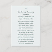 Forest Natuur Funeral Memorial gebedskaart Visitekaartje (Achterkant)