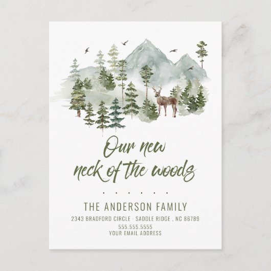 Forest New Neck van de Bossen Bewegende Aankondigi Aankondigingskaart (Voorkant)