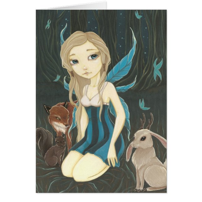Forest Night - Fairy Jackalope Card (Voorkant)