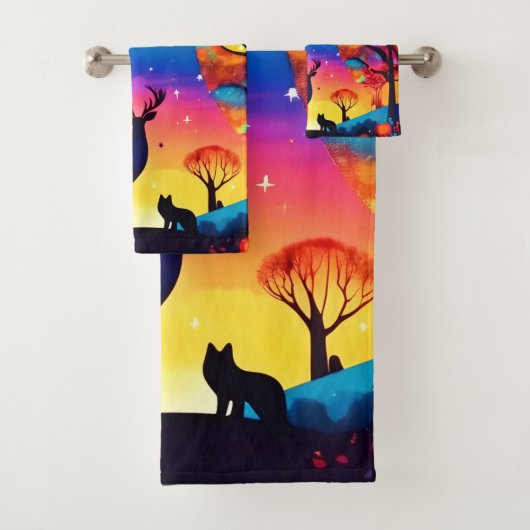 Forest Night Glow Bad Handdoek (Insitu)