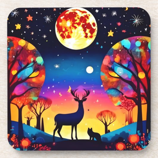Forest Night Glow Bier Onderzetter (Voorkant)