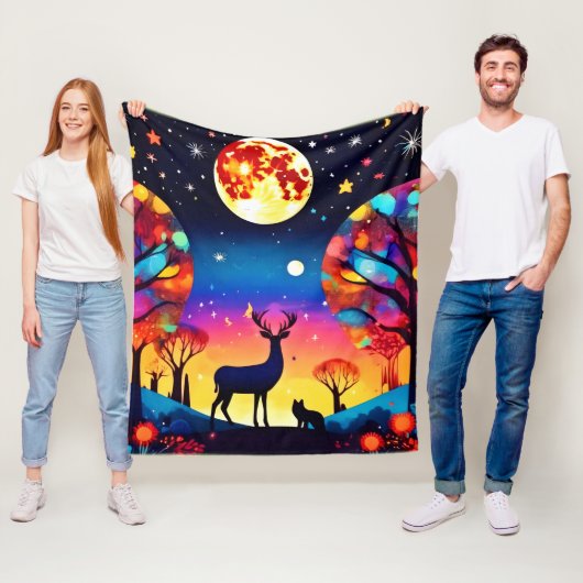 Forest Night Glow Fleece Deken (In situ)