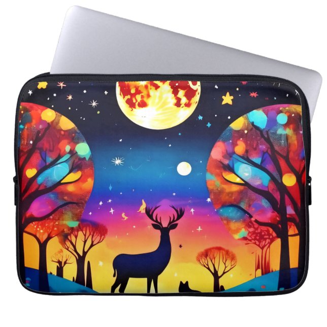 Forest Night Glow Laptop Sleeve (Voorkant)