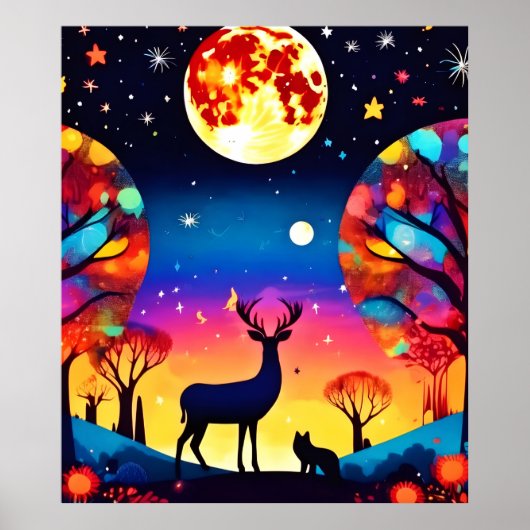 Forest Night Glow Poster (Voorkant)