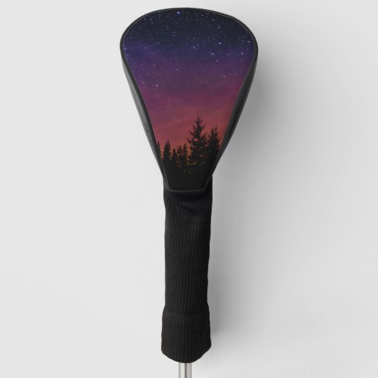 Forest Night Sky Nature with Starry Woodland Scene Golfheadcover (Voorkant)