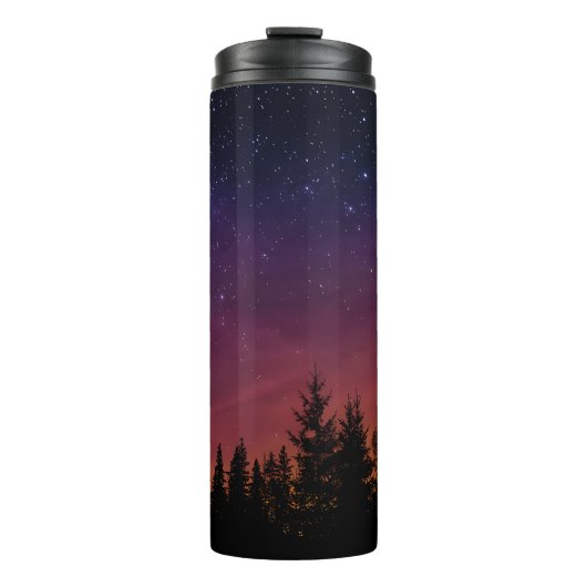 Forest Night Sky Nature with Starry Woodland Scene Thermosbeker (Voorkant)
