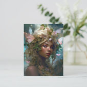 Forest Nymph Fairy Girl Fantasy Art Briefkaart (Staand voorkant)