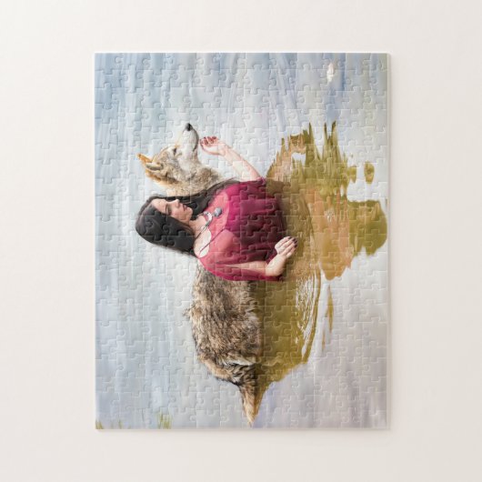 Forest Nymph met Hare Wolf Legpuzzel (Verticaal)