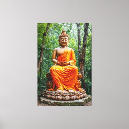 Forest of Calm: The Buddha's Sanctuary Canvas Afdruk (Voorkant)