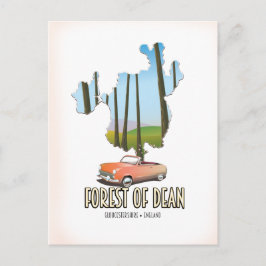 Forest of Dean Gloucestershire England map Briefkaart