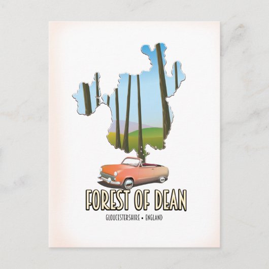 Forest of Dean Gloucestershire England map Briefkaart (Voorkant)