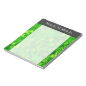 "Forest" of Green Triangle Shapes Pattern + Name Notitieblok (Linkerzijde)