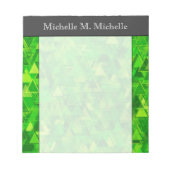 "Forest" of Green Triangle Shapes Pattern + Name Notitieblok (Voorkant)