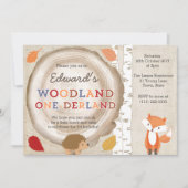 Forest ONEderland Woodland Schept 1 verjaardag Kaart (Voorkant)