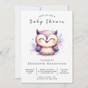 Forest Online Owl Baby shower Kaart