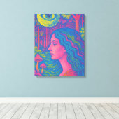 Forest Oracle – Psychedelic Vision Canvas Afdruk (Insitu (Houten vloer))