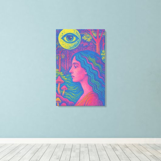 Forest Oracle – Psychedelic Vision Canvas Afdruk (Insitu (Houten vloer))