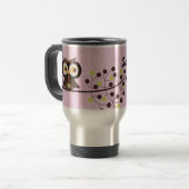 Forest Owl 15 oz. Roestvrij staal Travel Mug Cup Reisbeker (Voorkant links)
