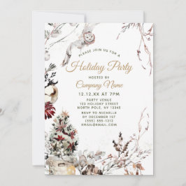 Forest Owl Corporate Holiday Kerstparty Kaart