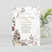 Forest Owl Corporate Holiday Kerstparty Kaart (Staand voorkant)