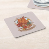 Forest Owl Kartonnen Onderzetters (Schuin)