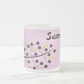 Forest Owl Woodland Frosted Glass Coffee Mok Cup (Center)