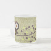 Forest Owl Woodland Frosted Glass Coffee Mok Cup (Voorkant links)