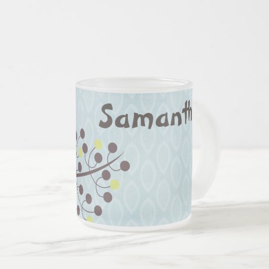 Forest Owl Woodland Frosted Glass Coffee Mok Cup (Voorkant rechts)