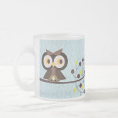 Forest Owl Woodland Frosted Glass Coffee Mok Cup (Links)