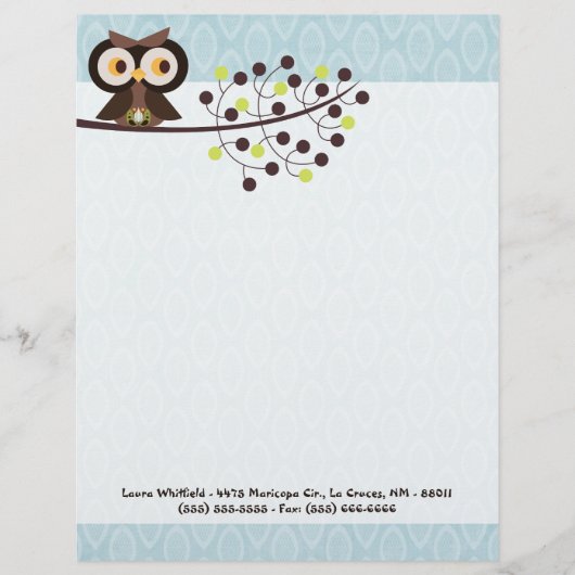 Forest Owl Woodland Hoot briefhoofd briefpapier (Voorkant)