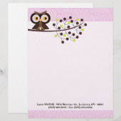 Forest Owl Woodland Hoot briefhoofd briefpapier (Voorkant / Achterkant)