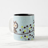 Forest Owl Woodland Hoot Night Coffee Mok Cup (Voorkant links)