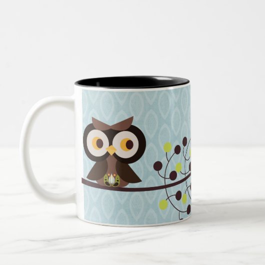 Forest Owl Woodland Hoot Night Coffee Mok Cup (Links)